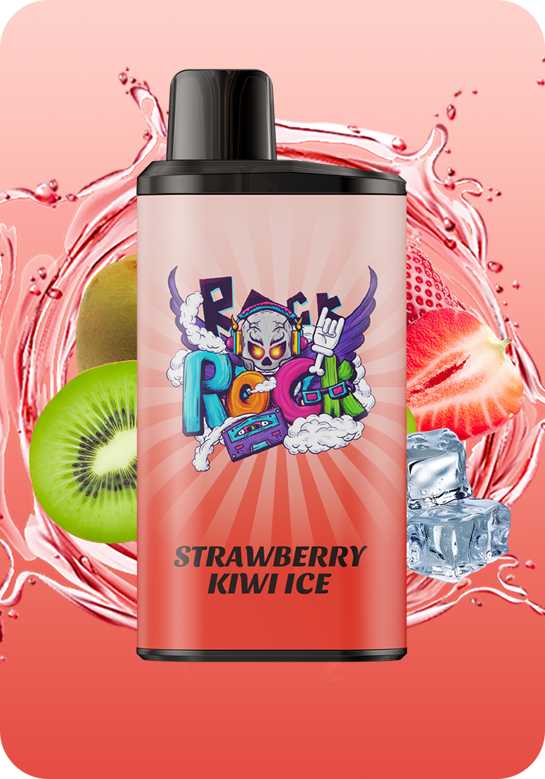 IGET BAR PRO Strawberry Kiwi Ice disposable vape device with fruit and ice splashes
