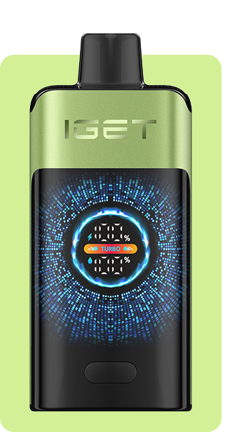IGET Smart Turbo Pod Vape Device in Mint Green with digital LED display