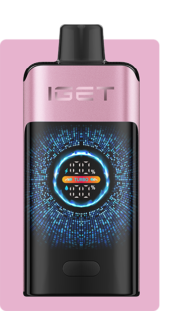 IGET Smart Turbo Pod Vape Device in Pearl Pink Edition with digital display