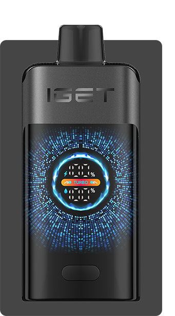 IGET Smart Turbo Pod Vape Device in Space Gray with digital display