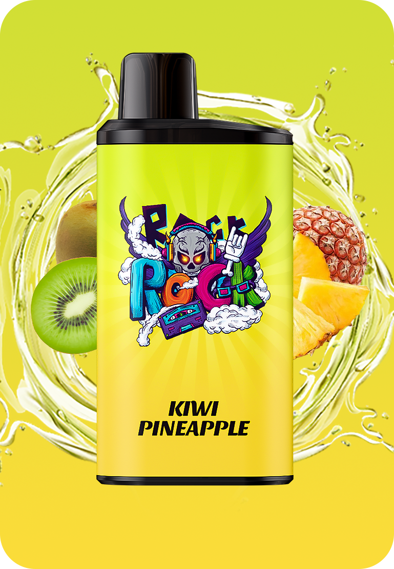 IGET BAR PRO Kiwi Pineapple disposable vape device with fruit splash background