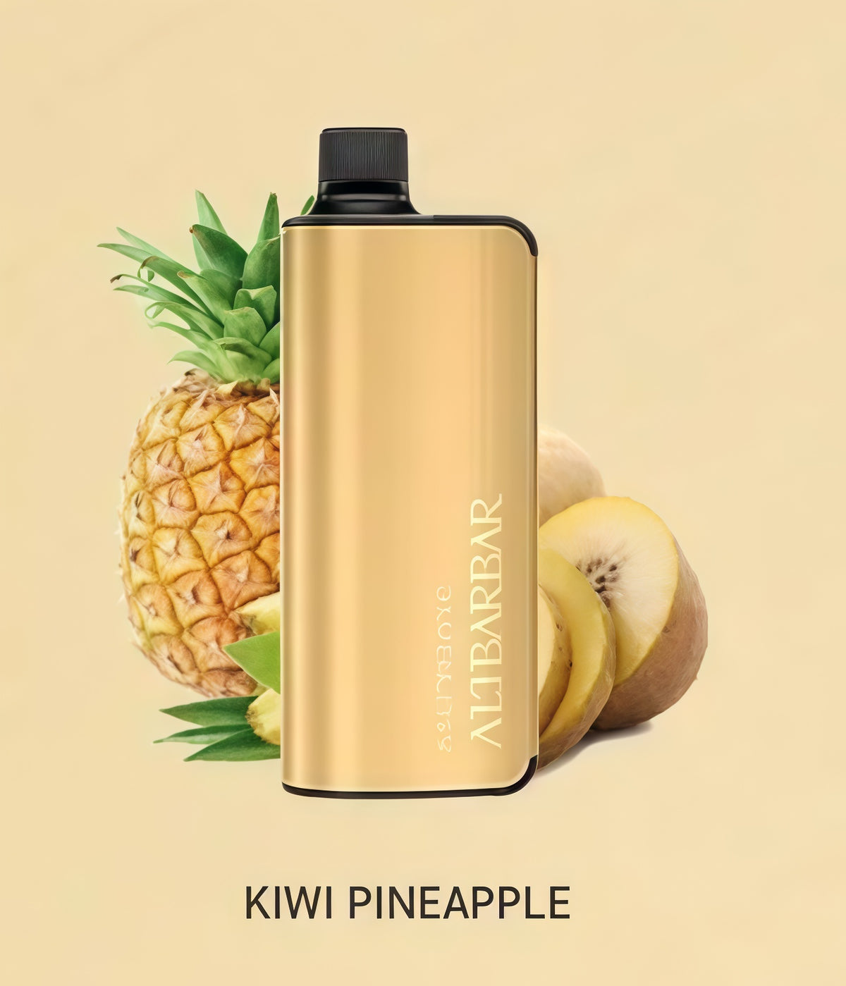 ALIBARBAR gold vape device with kiwi and pineapple slices